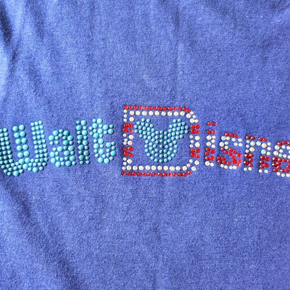 NWT Disney Parks Walt Disney World Patriotic Rhinestone Tee Shirt Sz M - Picture 3 of 5